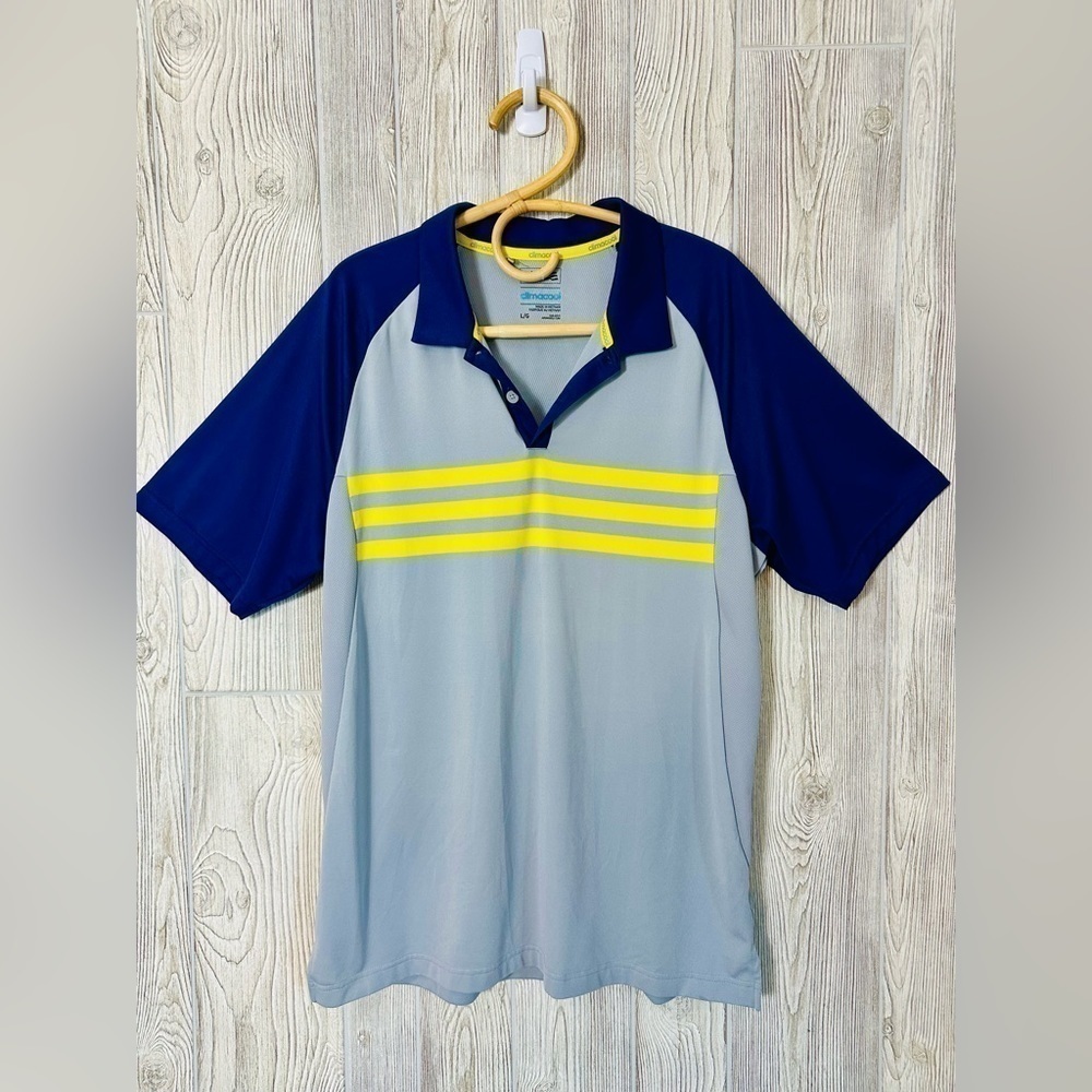 ADIDAS CLIMACOOL GOLF Shirt Size Large Breathable Mesh Lightweight Sports - Picture 3 of 9